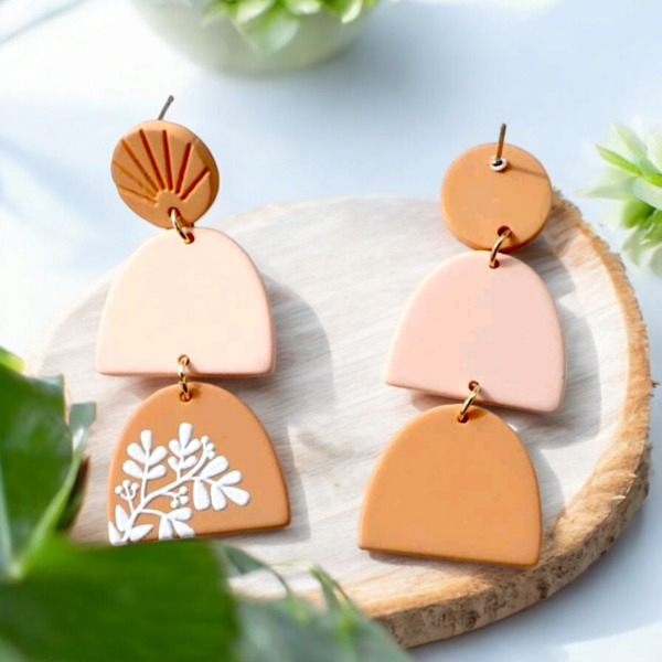 Triple-Layered Floral Silicone Earrings - Image 2