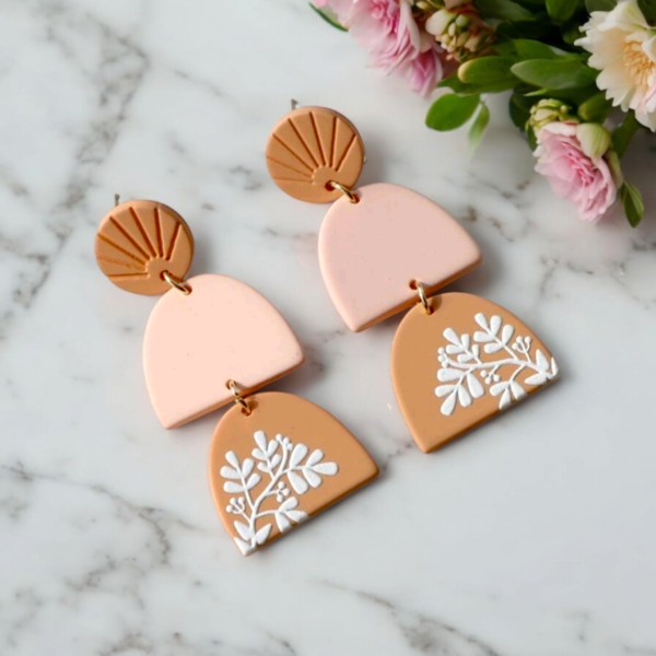 Triple-Layered Floral Silicone Earrings