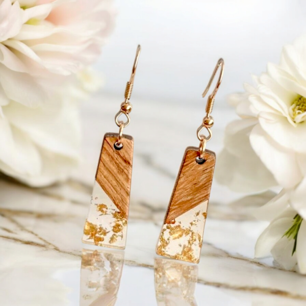 Wood and Resign Earrings - Image 2