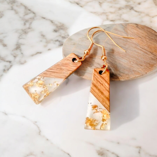 Wood and Resign Earrings - Image 5