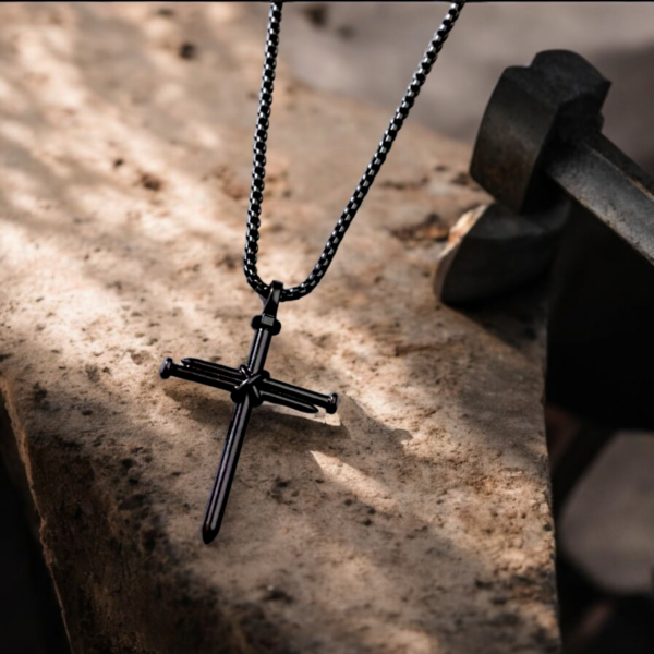 Men Nail Cross Necklace