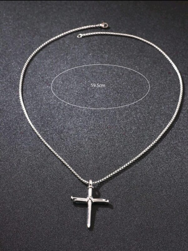 Men Nail Cross Necklace - Image 3