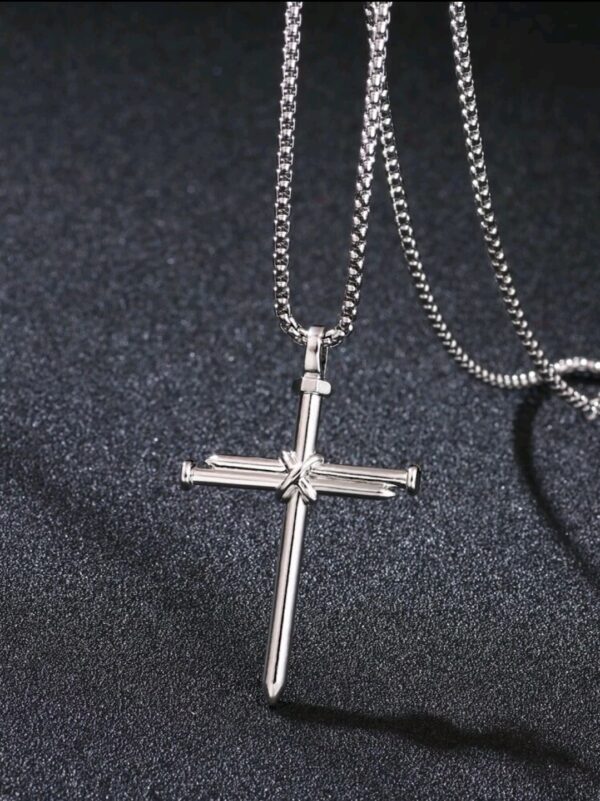 Men Nail Cross Necklace - Image 4