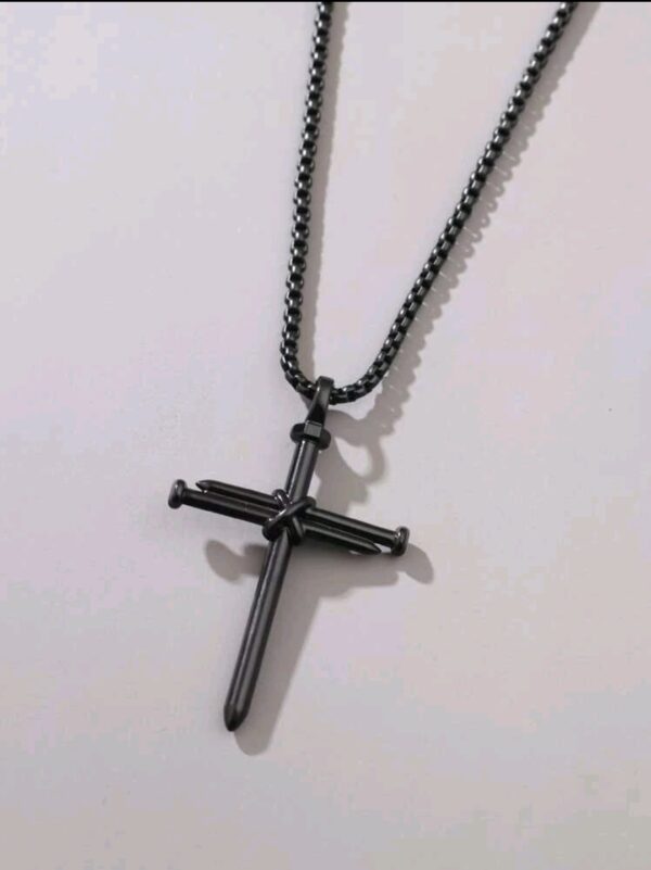 Men Nail Cross Necklace - Image 6